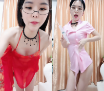 舞蹈系眼鏡極品御姐！換裝護士長紅肚兜！美腿高跟鞋，脫下丁字褲搖擺翹臀，熱舞搔首弄姿