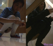 廁拍大神經典作品購物商場隔板女廁全景偷拍美女尿尿,幾個妹子發現了設備對著鏡頭看