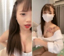 胸前梅花紋身！唇釘極品女神！超棒身材一對美乳，微毛粉嫩美穴，展示翹臀極度誘惑