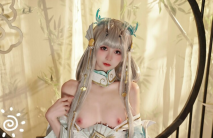 清純靚麗極品網紅美少女 ▌橙子喵醬▌Cos王者榮耀西施 少女嬌軀極粉水嫩嫩 粉乳蜜穴