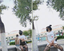 大爺突然聞到了一股騷味 少婦大白天在路邊小公園 坐在老大爺身後自慰 不時有車來人往 刺激