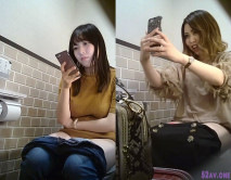 女子美容美體會所公共坐便全景偸拍多位年輕美女美少婦方便,都是無毛逼其中一位心情不錯的無毛B美女邊唱邊自拍