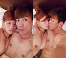 環島旅行的情侶酒店開房自拍