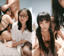 豪眼鏡哥的幸福生活，全程露臉玩弄兩個嬌嫩嫩的騷逼，黑絲情趣挨個草嘴玩騷奶子，爆操無毛白虎逼精彩不斷