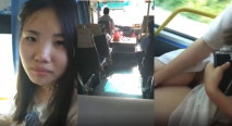 公交車上露出 現在的年輕人真會玩 男友讓女友脫下內內露逼玩刺激 妹子很害羞有點不情願