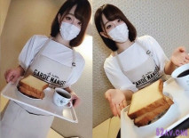 麵包店的看板娘，穿著店裡的圍裙，直接撞擊大屁股・中出