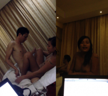 兄弟過生日叫雞給他爽一爽，不要緊張呀，慢慢來，你去走廊一下，看著我們他做不爽，他又軟了。