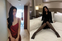 真實退役空姐下海，妖媚迷人的網紅臉蛋，筆直的美腿搭配絲襪絕了，落地窗開窗敞開和金主爸爸做愛