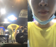 【健身教練真的很深】好身材都是練出來的，健身房擼鐵一身汗，更衣室內裸體自慰，腋毛沒刮，純粹原生態